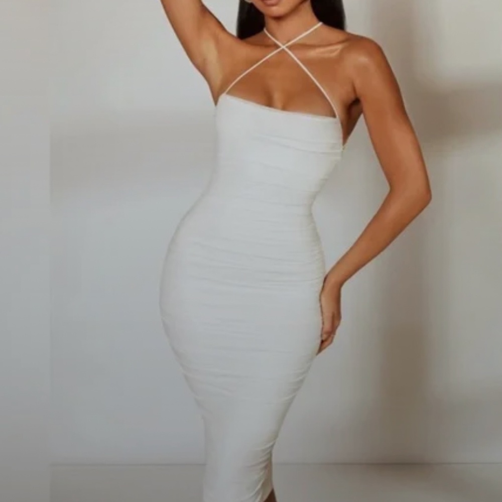 NEW WITH TAGS - Oh Polly White Midi Bodycon Dress